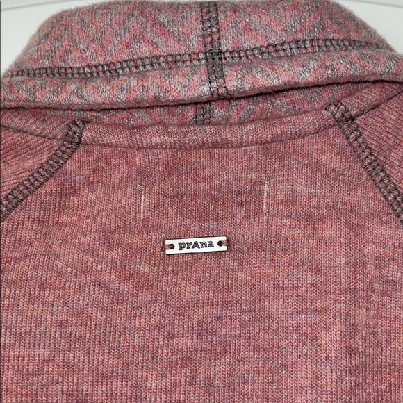 Prana wool blend jacket sweater button front chevron S - Picture 5 of 7